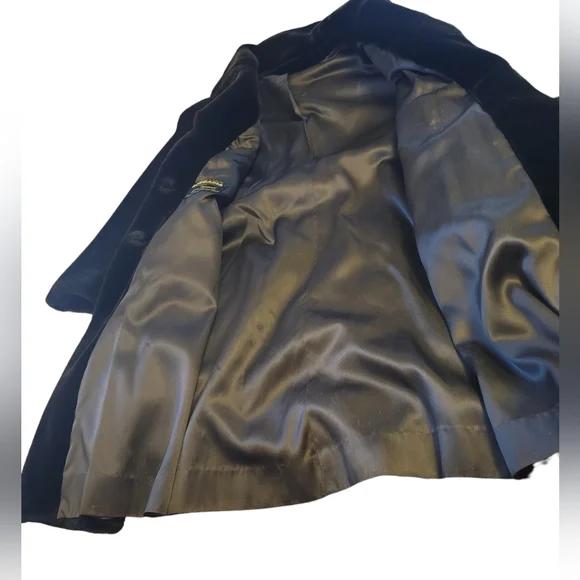 Borgazia Black Full Length Faux Fur Coat Vintage 60s - Picture 7 of 7